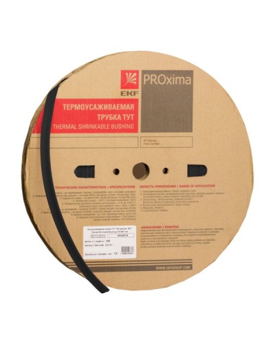 Термоусаживаемая трубка ТУТ нг 10/5 черная рулон EKF PROxima (tut-10-b) в Махачкале Аксессуары для кабель-канала Pintop.ru