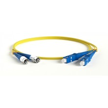 Патч-корд волоконно-оптический одномодовый SM 9/125 (OS2), SC/UPC-FC/UPC, 2.0 мм, duplex, LSZH, 30 м Hyperline FC-D2-9-FC/UR-SC/UR-H-30M-LSZH-YL