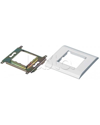 Панель лицевая 80х80 мм для модулей Mosaic 45x45 мм, металлический каркас Hyperline FP-M45-1-WH в Махачкале Аксессуары для кабель-канала Pintop.ru