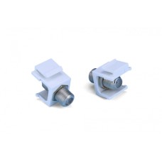 Вставка формата Keystone Jack с проходным адаптером F-типа, nickel plated Hyperline (KJ1-FCON-N-WH)