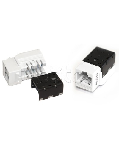 Вставка Keystone Jack RJ-45(8P8C), категория 6A, 110 IDC черная Hyperline (KJNE-8P8C-C6A-90-BK) в Махачкале Модули Keystone Pintop.ru