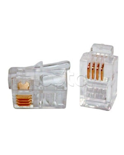 Разъем телефонный Hyperline PLUG-6P4C-P-C2 в Махачкале Коннекторы и разъемы Pintop.ru