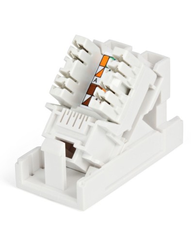 Розетка RJ-45, одинарная, категория 5е, с наклонным модулем Hyperline SIP2K-C5E-M45-22.5 в Махачкале Аксессуары для кабель-канала Pintop.ru