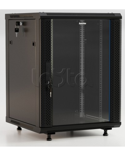 Шкаф настенный Hyperline TWB-FC-1566-GP-RAL9004 в Махачкале Шкафы, щиты, боксы, компоненты СКС Pintop.ru