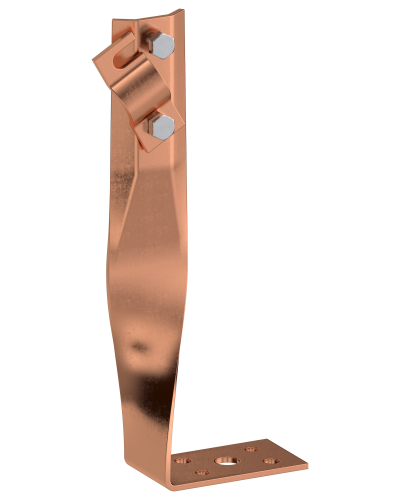 Держатель проводника круглого 6-10мм винтовой угловой скрученный h=140мм медь IEK (ZDP87-50-1-16-140) в Махачкале Крепеж Pintop.ru