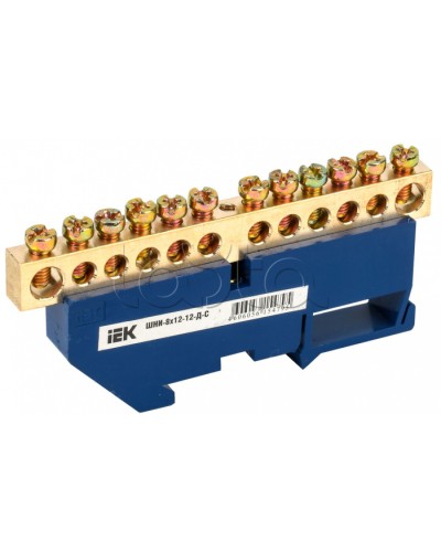 Шина N ноль на DIN-изоляторе ШНИ-8х12-12-Д-С IEK (YNN10-812-12D-K07) в Махачкале Клеммные колодки Pintop.ru