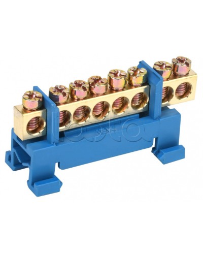 Шина нулевая изолированная с одним угловым изолятором ШНИ-6x9-8-С-С IEK (YNN10-69-8P-K07) в Махачкале Клеммные колодки Pintop.ru