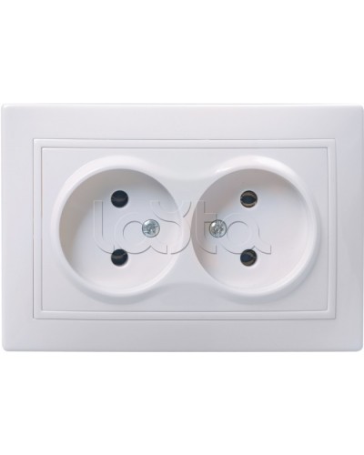 Розетка РС12-2-КБ двухместная без заземляющего контакта без защитной шторки «Кварта», 2 модуля IEK ERK23-K01-10-DM в Махачкале Аксессуары для кабель-канала Pintop.ru