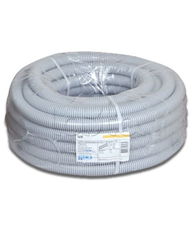 Труба гофрированная ПВХ 20 мм с зондом IEK CTG20-20-K41-100I (100 м) в Махачкале Труба гофрированная Pintop.ru