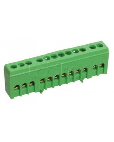 Шина ЗЕМЛЯ в корпусе изолированная на DIN-рейку ШНИ-6х9-12-К-З IEK YNN10-69-12KD-K06 в Махачкале Клеммные колодки Pintop.ru