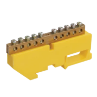 Шина PE земля на DIN-изоляторах ШНИ-6х9-10-Д-Ж IEK (YNN10-69-10D-K05)