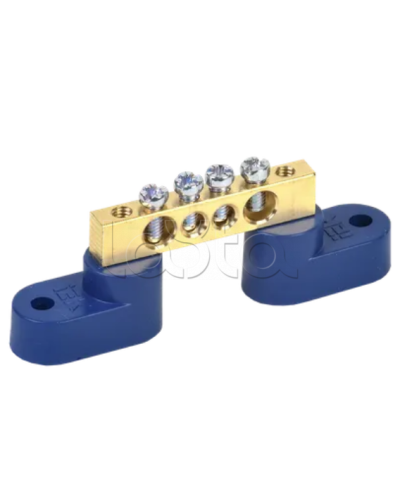 Шина N ноль на двух угловых изоляторах ШНИ-6х9-4-У2-С IEK (YNN10-69-4C2-K07) в Махачкале Клеммные колодки Pintop.ru