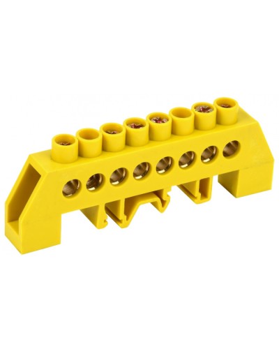 Шина PE земля на DIN-изол тип Стойка ШНИ-8х12-6-КС-Ж IEK YNN10-812-8DP-K05 в Махачкале Клеммные колодки Pintop.ru