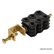 Комплект крепления для 6-ти коаксиальных кабелей диаметром 3/8-1/2", со струбциной LANMASTER LAN-CFX-1/2-6-EZ