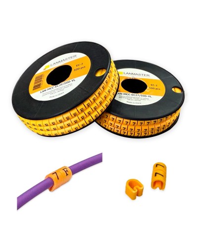 Клипса маркировочная на кабель диаметром 3.6–7.4 мм, символ 2, 500 шт., желтая LANMASTER LAN-MCC-EC22/500-YL в Махачкале Аксессуары для стоек и шкафов Pintop.ru