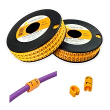 Клипса маркировочная на кабель диаметром 3.6–7.4 мм, символ "8", 500 шт., желтая LANMASTER LAN-MCC-EC28/500-YL