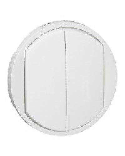 Лицевая панель для выключателя двойного белый Celiane Legrand 068002 в Махачкале Аксессуары для кабель-канала Pintop.ru