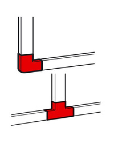 Угол плоский/отвод Т-образный для кабель-канала METRA Legrand (638199) в Махачкале Аксессуары для кабель-канала Pintop.ru