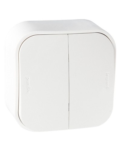 Выключатель двухклавишный Quteo Legrand (782202) в Махачкале Аксессуары для кабель-канала Pintop.ru