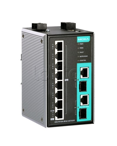 Коммутатор PoE 10-портовый Moxa EDS-P510A-8PoE-2GTXSFP-T в Махачкале Коммутаторы Pintop.ru