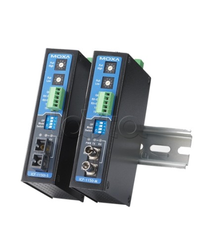 Конвертор RS-232/422/485 в оптику MM (ST)Moxa ICF-1150I-M-ST-T в Махачкале Дополнительное оборудование для ОПС Pintop.ru
