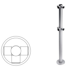 Стойка ограждения T-образная (антик серебро) Oxgard