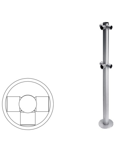 Стойка ограждения T-образная (антик серебро) Oxgard в Махачкале Ограждения Pintop.ru