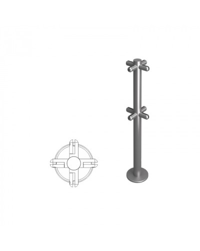 Стойка ограждения под стекло Х-образная h=400мм Oxgard Стойка ВЗР2462-00.02-04 в Махачкале Ограждения Pintop.ru