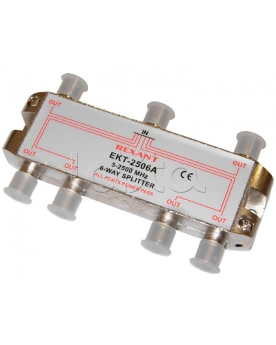 Делитель телевизионный ТВх6 под F разъём 5-2500 МГц СПУТНИК (5шт/уп) REXANT 05-6204 в Махачкале Системы видеонаблюдения Pintop.ru