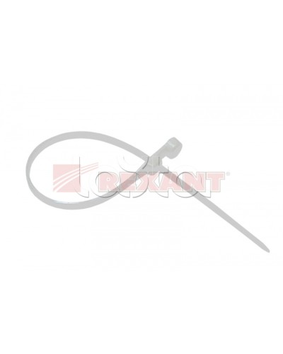 Хомут-стяжка нейлоновый под винт 2.5х100 мм белый (100шт/уп) REXANT 07-0104 в Махачкале Стяжки-хомуты Pintop.ru