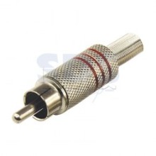 Разъем штекер RCA Металл под винт Черные/Красные (100шт/уп) REXANT 14-0410