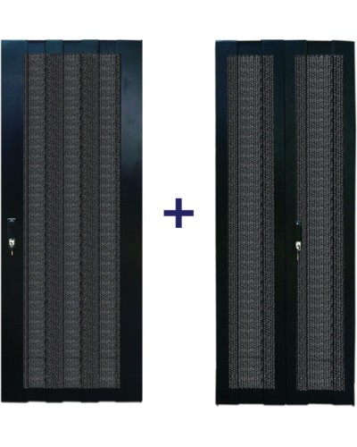 Комплект дверей 42U, 600 мм, черный, передняя - перфорированная, задняя - распашная перфорированная TWT TWT-CBB-DR42-6x-S-P1 в Махачкале Аксессуары для стоек и шкафов Pintop.ru