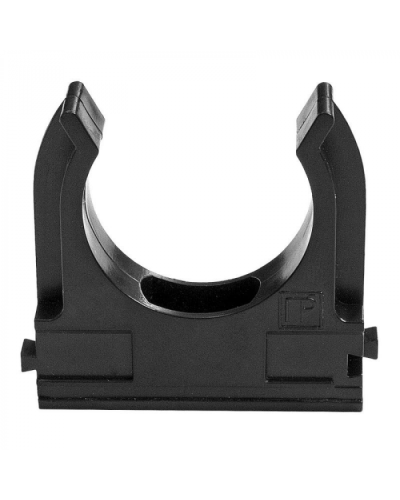 Держатель Экопласт (клипса) для труб D50мм (черный) в Махачкале Аксессуары для кабель-канала Pintop.ru