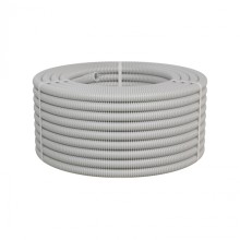 Труба ПНД-FRUF гофрир. тяжелая, с зондом, без галогена, трудногорючая, атмосферостойкая,цвет серый, диам. 32мм (25м) Экопласт (21132HFR-UF)