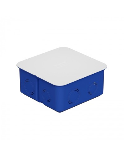 Коробка распределительная c/п. с крышкой, 100х100х50мм, IP30 цвет синий Экопласт (44656) в Махачкале Распределительные коробки Pintop.ru