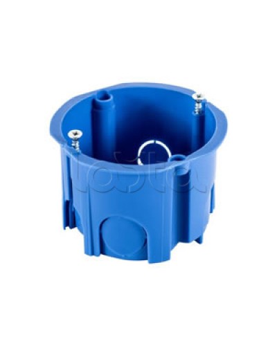 Коробка установочная для твер. стен D68x45 мм межцентр 71мм, IP20, без саморезов, цвет синий Экопласт (44662-1) в Махачкале Распределительные коробки Pintop.ru