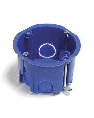 Коробка установочная для г/к D=68x45 мм с металл. лапками, межцентр 71мм, IP20, синий Экопласт 44663 в Махачкале Распределительные коробки Pintop.ru