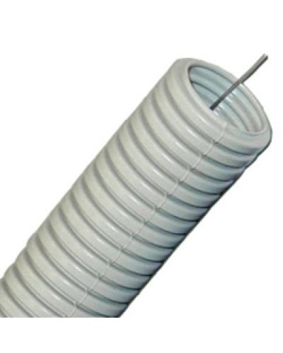 Труба гофрированная ПП легкая диам 40 мм, с зондом, без галогена Экопласт 60140HF в Махачкале Труба гофрированная Pintop.ru