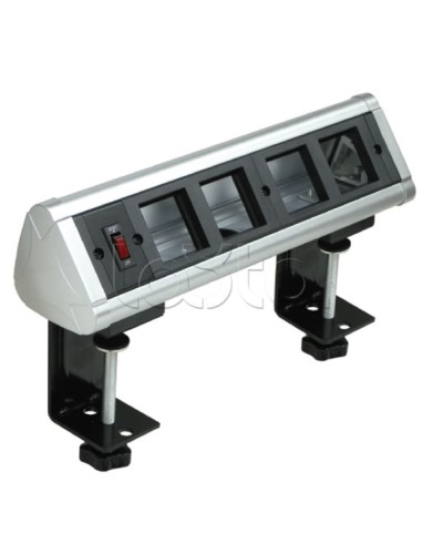 Блок настольный с выключателем нагрузки на 4 модуля (45х45мм) на струбцинах (алюминий) Экопласт 70314 в Махачкале Аксессуары для кабель-канала Pintop.ru