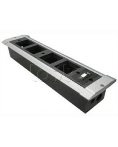 Блок настольный встраиваемый, с выключателем нагрузки на 4 модуля (45х45мм) для креп. к столу (алюмин) Экопласт 70324 в Махачкале Аксессуары для кабель-канала Pintop.ru