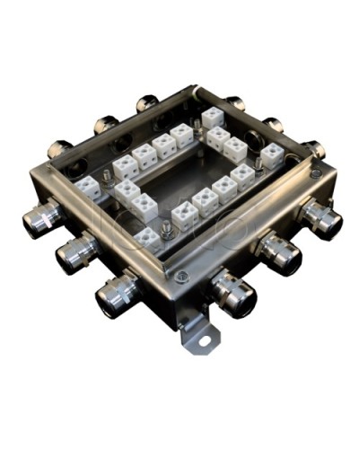 Коробка монтажная огнестойкая Гефест КМ-О (32к*6,0)-IP66 2020нерж, 12 вводов 200х200х60 в Махачкале Распределительные коробки Pintop.ru