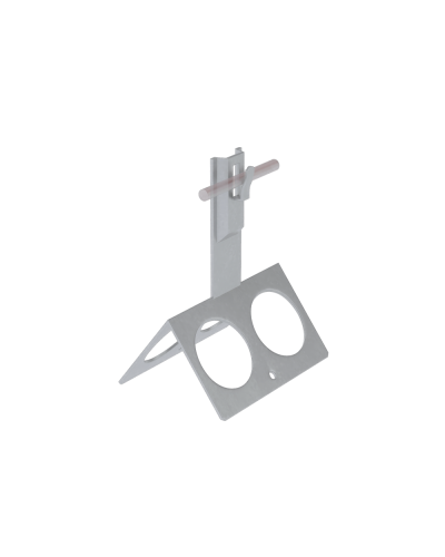 Коньковый держатель зажимной с широким основанием для прутка Ø 5-8 мм H80 мм CU КМ-Профиль (BKDZ-H80-D5-8 CU) в Махачкале Монтажные материалы Pintop.ru