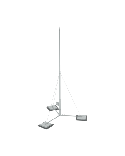 Вольностоящая молниеприемная мачта составная H5,1 м неразборное основание HD КМ-Профиль (TVMR-H5.1 HD) в Махачкале Монтажные материалы Pintop.ru