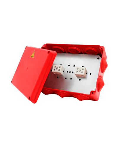 Коробка распределительная огнестойкая КРОПС-П6, IP55, габаритные размеры 240х195х90 мм, для кабелей сечением до 6 мм2, 12 клемм КМ-Профиль (FRJB-KM-P6-6-12-КРОПС-IP55) в Махачкале Распределительные коробки Pintop.ru