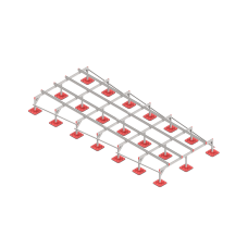 Опорная конструкция для установки оборудования TECHNORAPTOR FOOT 2500х6000 КМ-профиль (KM-TR-F-SSEI-2500-6000)