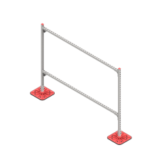 Опорная конструкция для горизонтальных прямоугольных воздуховодов и металлических лотков кабеленесущих систем TECHNORAPTOR FOOT 2000х1500 HD КМ-профиль (KM-TR-F-SSHRAD-2000-1500 HD)