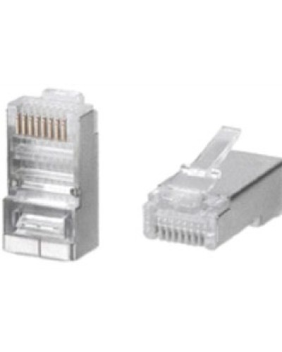 Разъем RJ-45(8P8C) под витую пару, категория 5e (50 µ/ 50 микродюймов), универсальный (для одножильного и многожильного кабеля) экранированный (100 шт) в Махачкале Коннекторы и разъемы Pintop.ru