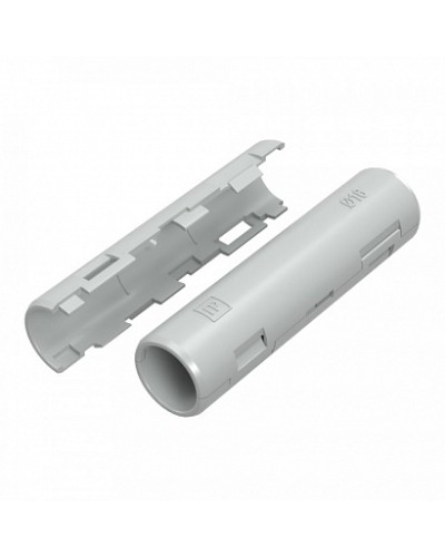 Муфта разборная d16 мм атмосферостойкая серая (100шт/1200шт уп/кор) Промрукав (PR13.0409) в Махачкале Повороты, муфты, тройники Pintop.ru