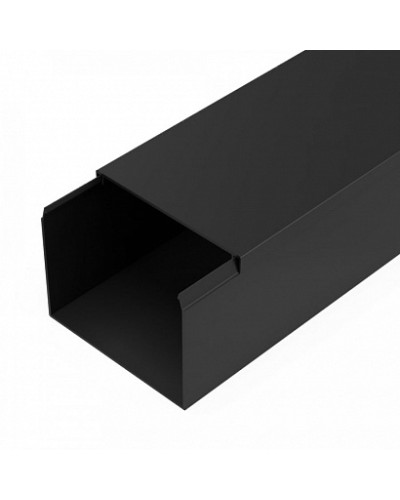 Кабель-канал черный 2-й замок в п/э 80х60 мм (8 м/уп) Промрукав (PR03.0220) в Махачкале Огнестойкие кабельные линии Pintop.ru