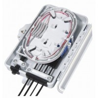 Бокс оптический настенный, 4 порта (SC, duplex LC), без пигтейлов и проходных адаптеров Hyperline FO-WBI-4A-GY